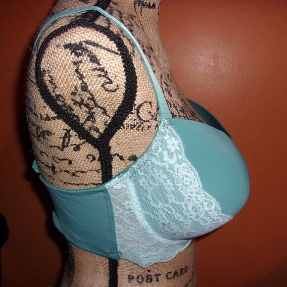 Youmita 40DDD Aqua Floral Lace Full Coverage Bra NWT - Picture 7 of 12